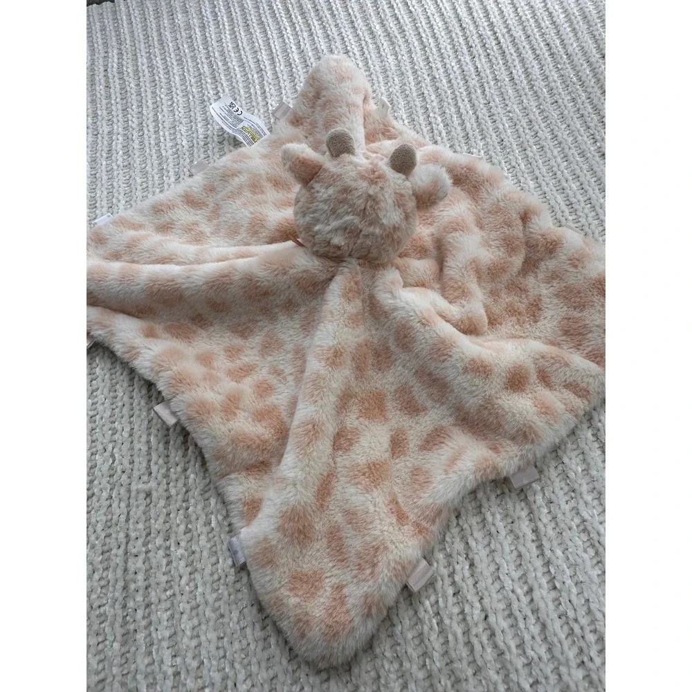 Kellytoy Giraffe Security Blanket‎ Plush Lovey Tan Spotted Tags 14x14 Nursery